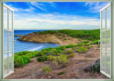 Window view sea landscape