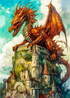 Castle and dragon