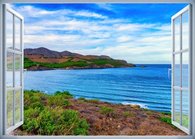 Window view sea landscape