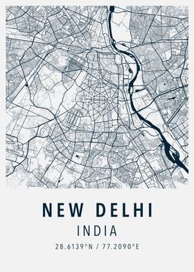 new delhi simple map