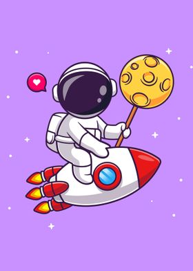 Astronaut holding moon