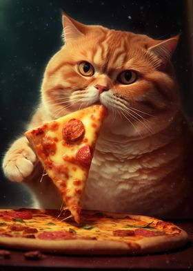 Pizza Eating Cat