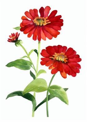 Red Zinnias