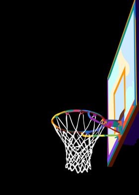 Basketball ring in pop art