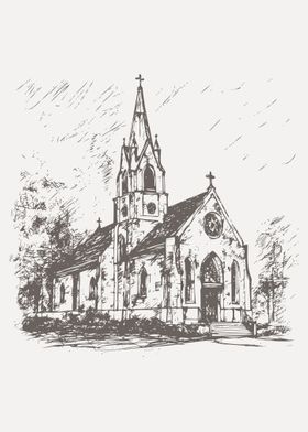 Sketch of church