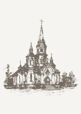 Sketch of church