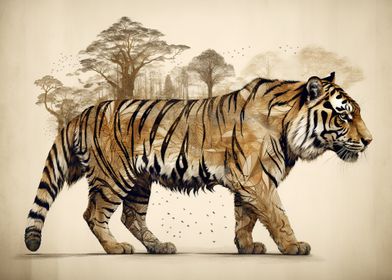 Dynamic Tiger Display Art