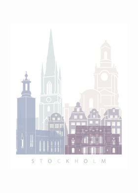 Stockholm skyline pastel