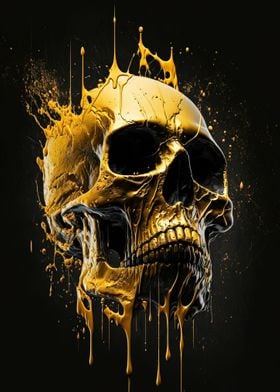 Golden skull falling