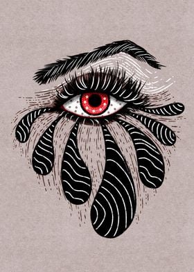 Goth Eye Tears Tattoo