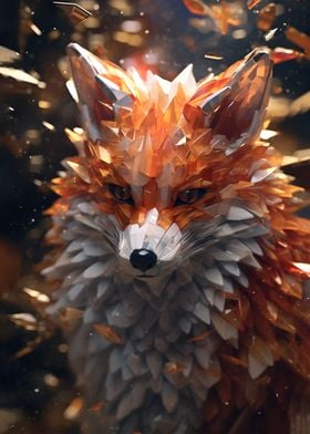 Geometric Poly Kitsune Fox