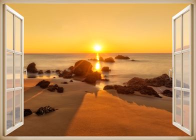 Window view sea landscape