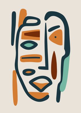 Abstract Native Face Art