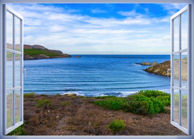 Window view sea landscape