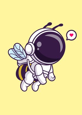 Astronaut bee flying