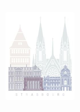 Strasbourg skyline pastel