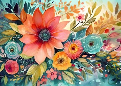 Whimsical Flower Painting