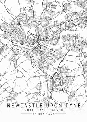 Newcastle Upon Tyne Map