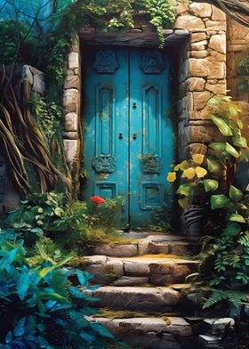 Turquoise Blue Door