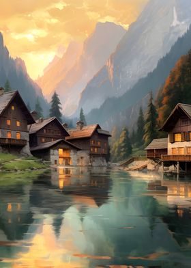 Switzerland oil painting 