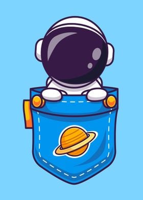 Cute astronaut in pocket