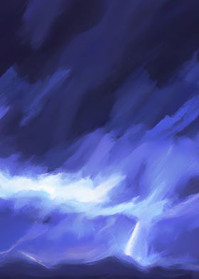 Blue Light Sky Painting