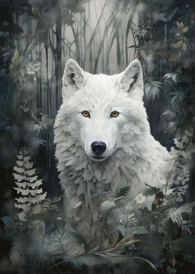 Tribal Wolf Art Poster