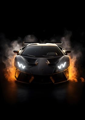Lamborghini and fire