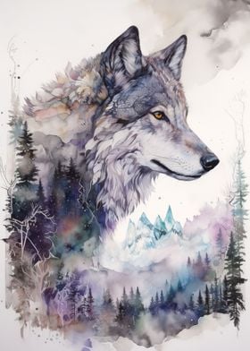 Majestic Wolf Display Art