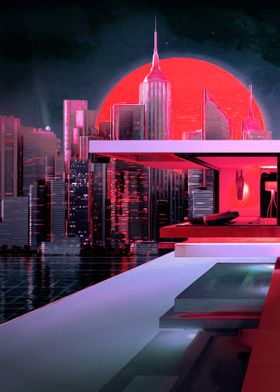 Neon Red City 