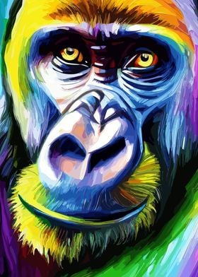 Funny Gorilla Face Art