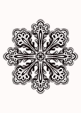 Abstract Floral Snowflake