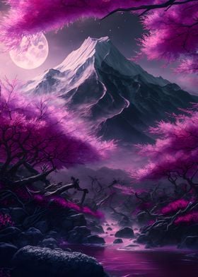 Cherry Blossom Moonrise