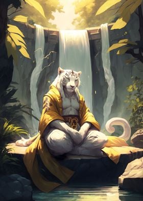 MEDITATING WHITE TIGER