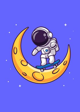 Cute astronaut playing