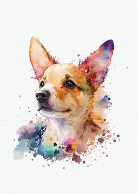 Dog in watercolor style