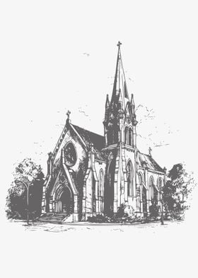 Sketch of church