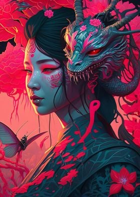 Geisha Dragon Neon