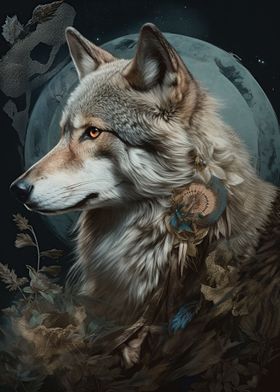 Soulful Wolf Art Print