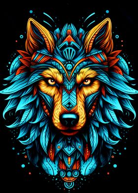 Colorful Wolf