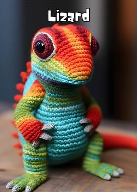 Colorful Kids Lizard Art