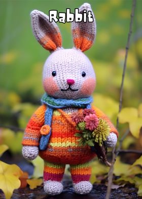 Colorful Kids Rabbit Art