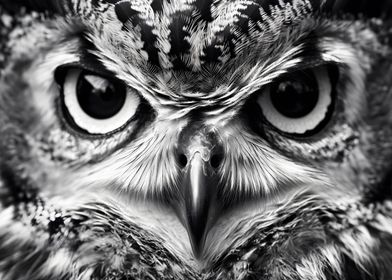 Owl Eyes Black And White