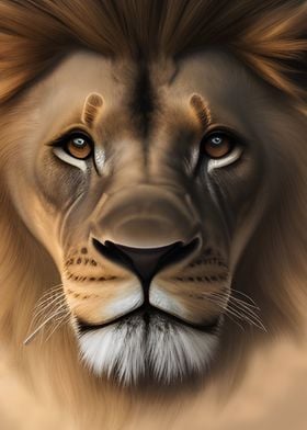 Lion Portrait Painting