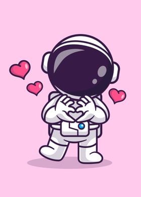 Cute astronaut with love