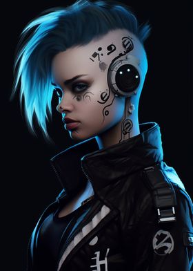 cyberpunk girl art 