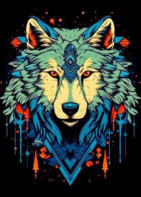 Colorful Wolf