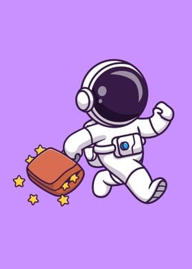 Astronaut holding bag