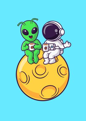 Astronaut with alien