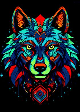 Colorful Wolf